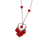 FackLOxc Collier tendance en résine avec pendentif en forme de cœur et crochets d'oreilles - Accessoires délicats - Pour un usage quotidien, rendez-vous galant, fête, Plastique/résine