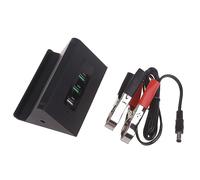 FackLOxc Convertisseur Compact avec Pince Batterie Adaptateur d'alimentation USB 12V 24V À 5V 3 Ports Chargement Automatique pour Téléphone Tablette