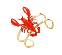 FackLOxc Ensemble de Bijoux à la Mode en Forme de Homard Rouge Comprenant Un et des bagues fabriqués en Alliage pour Un Usage Quotidien Ensemble élégant de Homard Rouge et de bagues en Alliage avec