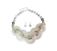 FackLOxc Ensemble de boucles d ' oreilles et collier en coquillage élégant et unique Matériaux naturels à la main Idéal pour offrir en ou pour un usage individuel Différentes couleurs Bijoux légers