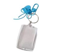 FackLOxc Étui de rangement pour photos avec porte-clés, protecteur de manchon de carte en acrylique en forme de cœur pour étudiant, porte-Photo en acrylique essentiel professionnel