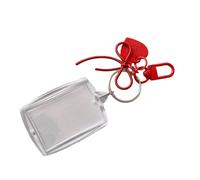 FackLOxc Étui de rangement pour photos avec porte-clés, protecteur de manchon de carte en acrylique en forme de cœur pour étudiant, porte-Photo en acrylique essentiel professionnel