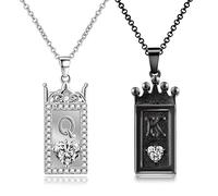 FackLOxc Lot de 2 colliers assortis pour elle et lui - Cadeau pour elle et lui - Pour son roi et sa reine