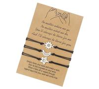 FackLOxc Lot de 3 bracelets d'amitié élégants pour meilleurs amis couples avec pendentif étoile cordon réglable fait à la main, Métal, Comme décrit.