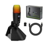 FackLOxc Microphone de bureau USB en un clic pour réduire le bruit de l'éclairage RVB pour zoom, réunion, salle de conférence, réduction du bruit