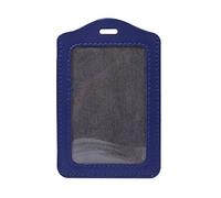 FackLOxc Porte-Cartes De Travail en Cuir pour Hommes Fenêtre D'identification 10 Couleurs pour Étui Badge Vertical Petit Portefeuille pour Cartes De Crédit