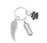 FackLOxc Urne de crémation cylindrique en Acier Inoxydable, Pendentif, Souvenir commémoratif, clé Suspendue, Ornement, urne commémorative pour Cheveux