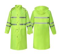 FackLOxc Veste Pluie Haute Visibilité des Vêtements Travail Sécurité Cachée Hotte Capinage Fluorescent Hotage Travail Imperméable À Longue Longueur
