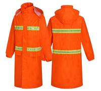 FackLOxc Veste Pluie Haute Visibilité des Vêtements Travail Sécurité Cachée Hotte Capinage Fluorescent Hotage Travail Imperméable À Longue Longueur