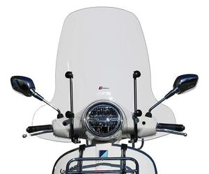 Faco Pare-brise compatible avec Piaggio et Vespa GTS 125-300 à partir de 2023 - Fixations vernies - Transparent - Verre - Pour motocyclette - Art. 23636