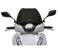 FACO Pare-brise fumé foncé pour Honda SHi 350 (2021) avec tiges peintes - Noir, Clip-on, Motocyclette