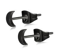 FACOKO Boucles d'oreilles plates en titane pur en forme de cœur, sans nickel, hypoallergéniques pour oreilles sensibles, or rose/doré/noir/argent, 4 mm, Plaqué, Pas de gemme