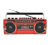 FAcoLL Lecteur CD rétro Classique des années 80 Boombox, Lecteur de Cassettes Portable, Radio AM/FM, enregistreur de Cassettes Bluetooth avec Boutons de réglage du Volume, pour réunions Famille C