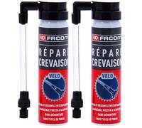 Facom 006092 Répare Crevaison Vélo, sans démontage, Presta et Schrader, Bombe Anticrevaison VTT, VTC, Route, 75ml (Lot de 2)