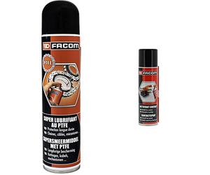 FACOM 006115 Super Lubrifiant PTFE, Anti-Frictions, 250 ml & 006064 Nettoyant Contact, Desoxyde et Protege, Aerosol 250 ml Tuyau Prolongateur