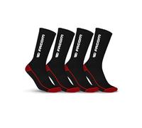 Facom Chaussette de Travail Homme, Chaussettes Hautes Homme, Double Renfort & Résistante (Lot de 4), Noir, Blanc, Rouge, Taille 43/46