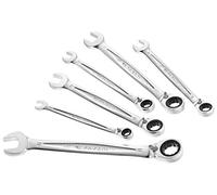 FACOM - Clé Mixte à Cliquet 10mm - 467B.JE6PB - Mécanisme à Cliquet Compact, Réversible par Levier - Angle de Reprise à 5° - Œil et Fourche Inclinés à 15° - Présentation Chromée Satinée