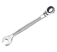 FACOM - Clé Mixte à Cliquet Métrique 13mm - 467B.13 - Système Ultra-Grip Antidérapant - Mécanisme à Cliquet Compact Réversible par Levier - Œil et Fourche Inclinés à 15° - Chrome Satiné