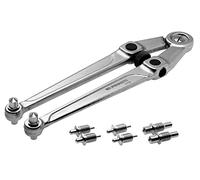 FACOM - Clé pour Écrous à Trous Percés Sur Face - 117.B - Clé avec 4 Jeux de 2 Ergots Amovibles - Capacité 20 à 100 mm - Réglage Facile - Chromée Satinée - Outillage à Main