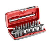 FACOM - Coffret 5 Douilles 1/4" 6 Pans Métriques - R1PICO - 1 Cliquet, 5 Douille, 1 Rallonge, 15 Embout, 1 Embout Porte-Douilles, 4 Embouts pour Vis, 1 Coffret