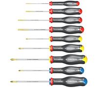 Facom Coffret de 9 tournevis Protwist AT.9PB – Fente/Phillips/Prozidriv – Standard – Gris