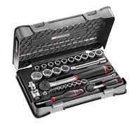 FACOM Coffret de Cliquets et Douilles Mixtes 1/4" et 1/2", 31 Pièces, Cliquets Étanches, MBOX, RS.161-1PB