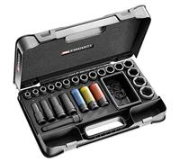FACOM Coffret de Douilles Impact 27 Pièces 1/2 6 Pans Composition Douilles à Choc Courtes et Longues 10 à 32 mm NS.550BPB