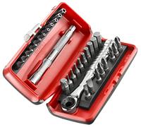 Facom Gamme Facom 1/4" - éléments d'entraînement, porte-embouts, embouts série 1, clé à cliquet réversible, boîte ultra compacte, 41 pcs. Quantité:1