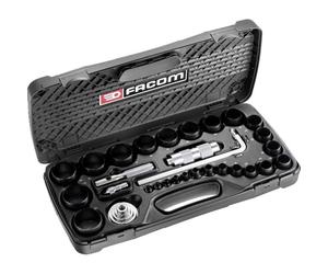 FACOM - Coffret d'Emporte-Pièces pour Joints 26 pièces - 245.J2A - Réalisation de Joints Circulaires - Composition Découpe de Joints jusqu'à 50 mm - Emporte-Pièce et Compas - Plusieurs Dimensions