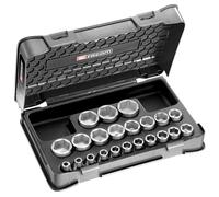 FACOM - Coffret Douilles 1/2" 6 Pans Métriques - S.401B - Outillage Complet 22 Pièces - Inclus 22 Douilles, 1 Planche de Pictogrammes, 1 Coffret Vide et 1 Plateau Thermoformé - Outils Robustes
