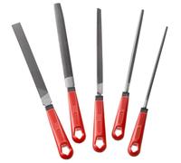FACOM - Ensemble de 5 Limes Demi-Douces 200mm pour Acier, Fonte, Laiton et Plastiques Durs - LIM200EM.J5 - Outillage de Qualité - Longue Durée de Vie - Pour Professionnels et Particuliers