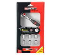 Coffret Cliquet 1/4"" FACOM - R.360PACKPB (6 douilles 6 pans) - Clé à cliquet performante - Gris