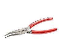 Facom Demi-Ronde bec court pince avec poignée en PVC sculptée, Polychlorure de vinyle, Rouge, 200 mm