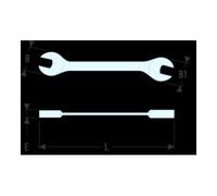 Facom 22.10X11 Clés à Fourches "Micromécanique" Têtes Inclinées 15° Métriques 10x11mm