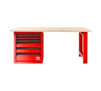 Facom Facom Établi RWS 2m avec plateau bois, rouge Quantité:1