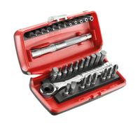 Facom Gamme Facom 1/4" - éléments d'entraînement, porte-embouts, embouts série 1, clé à cliquet réversible, boîte ultra compacte, 41 pcs. Quantité:1