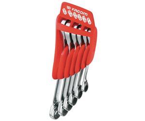 FACOM Jeu de 6 clés polygonales à cliquet tête 15° sur support 65.JP6PF