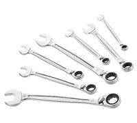 FACOM Jeu de 7 Clés Mixtes à Cliquet Métriques 8 à 19 mm - Système Ultra-Grip Antidérapant - Mécanisme à Cliquet Compact Réversible Par Levier - Résiste Aux Produits Chimiques