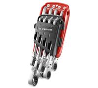 FACOM - Jeu de 8 Clés Mixtes à Cliquet Articulées dans Étui Compact - 467F.JPU8 - Rangement Pratique et Sélection Rapide de la Clé - Résistant aux Substances Chimiques - Matériau Durable de Qualité