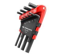 Facom 82H.JP9A 6 pans intérieurs Jeu de clés mâles coudées 1.5 mm, 2 mm, 2.5 mm, 3 mm, 4 mm, 5 mm, 6 mm, 8 mm, 10 mm 9 pièces