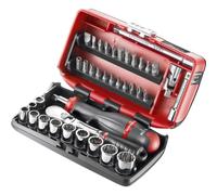 Facom Gamme Facom 1/4" - Eléments d'entraînement, embouts Série 1, clé à six pans creux, clé à cliquet réversible pouce, boîte ultra-compacte 38 pcs. Quantité:1
