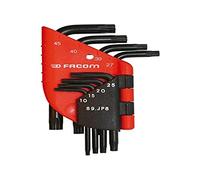 FACOM - Jeu de Clés Allen Mâles Coudées Torx et Resistorx - 89.JP6 - Clés Longues avec Tête Sphériques T10 à T40 - Étui Compact Professionnel - Matériau Durable de Qualité - Outillage à Main