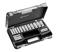 Coffret douilles 1/2' longues 12 pans métriques FACOM - 16 pièces - S.404AE