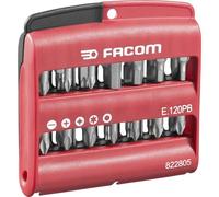 FACOM - Jeu d'Embouts de Vissage 28 pièces - E.120PB - Coffret avec Embouts Plats, PH, PZ Torx et à Six Pans - Polyamide PA66 - Haute Résistance - Mallette - Outillage à Main