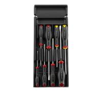 FACOM - Module de 8 Tournevis Protwist - MOD.AT1 - Adapté aux Servantes - Poignée Bicolore Ergonomique - Confort d’Utilisation - Jeu Complet - Outillage à Main pour Atelier, Noir