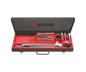 Facom Kit Facom 1/2" - éléments d'entraînement ynamométrique, clé hexagonale, boîtier en tôle d'acier, 15 pcs. Quantité:1