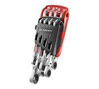 FACOM - Jeu de 8 Clés Mixtes à Cliquet Articulées dans Étui Compact - 467F.JPU8 - Rangement Pratique et Sélection Rapide de la Clé - Résistant aux Substances Chimiques - Matériau Durable de Qualité