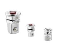 FACOM - Lot de 2 Adaptateurs pour Clé à Cliquet - 1 Adaptateur pour Clé 10mm avec Douille Carrée 1/4" et Embout 6 Pans et 1 Adaptateur pour Clé 19mm avec Douille Carrée 1/2" - 467.ADAPT10-19