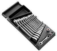 FACOM MOD.467BJ13 Module de Clé mixtes à cliquet métriques en Plateau thermoformé 467S.10/467.ADAPT10-19, Multicolore, 8-19 mm