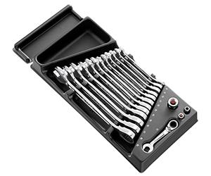 FACOM MOD.467BJ13 Module de Clé mixtes à cliquet métriques en Plateau thermoformé 467S.10/467.ADAPT10-19, Multicolore, 8-19 mm